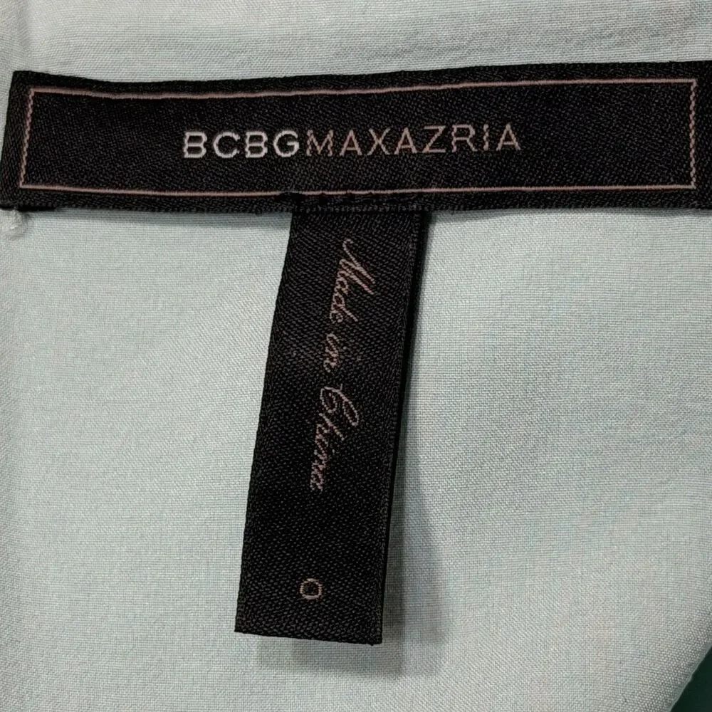 BCBGMAXAZRIA Dress Women 0 Fit Flare Green Lace Peplum Cocktail Party Dress - Picture 4 of 13